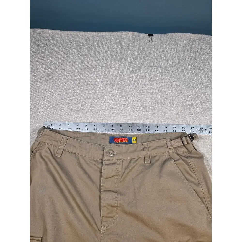 Empyre Cargo Pants Mens 32 Khaki Tan Loose Fit Drawstring Hem Skater Gorpcore